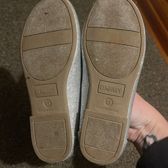 Girls Gymboree silver glitter ballet flats - Picture 2 of 4